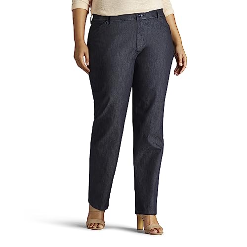 Lee Damskie spodnie plus size Relaxed Fit przez cały dzień z prostymi nogawkami, płukanie indygo, 54