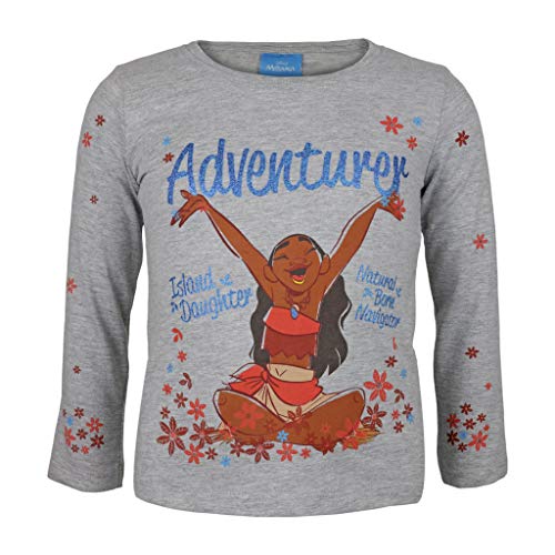 Popgear Moana Długi rękaw Koszulka dziewczęca koszulka survivalowa, Heather Grey, 13-14 lat