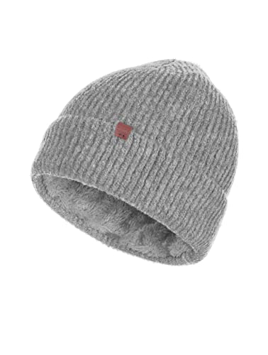 BICKLEY + MITCHELL Women's Super Soft and Cozy Womens with Faux-Fur Lining 2018-01-10-102 czapka beanie, szary melanż, jeden rozmiar