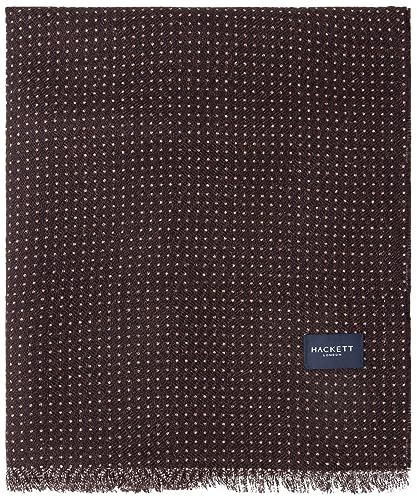 Hackett London Szalik męski Pow/Dot, Brązowy (brązowy), Rozmiar uniwersalny