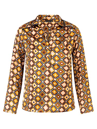 APART Fashion Bluzka damska, Żółto-wielokolorowy, 36-Kr�tki