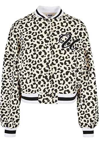 Urban Classics Damska kurtka damska AOP Oversized College Sweat Jacket, Whitesandleo/Whitesand, XXL