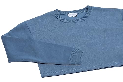 Yuka Damska bluza z długim rękawem ze 100% poliestru z okrągłym dekoltem DENIMBLAU, rozmiar S, niebieski denim, S