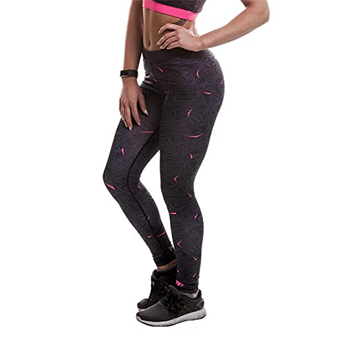 MusclePharm MPLPNT498LS damskie legginsy z olśniewającym nadrukiem, trening, wysoka talia, pełna długość legginsy na siłownię