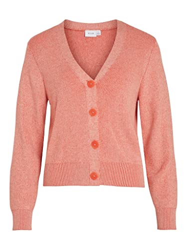 Vila Damski kardigan Viril Multi Short L/S Knit Cardigan-noos, Misty Rose/Detail:w. Tigerlily, S