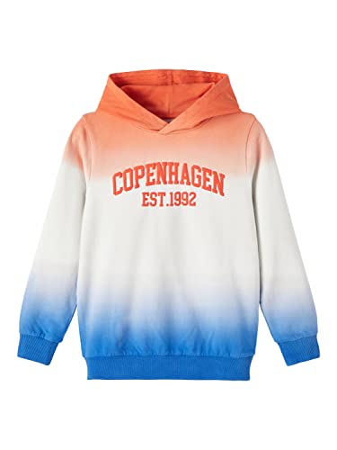 NAME IT Bluza chłopięca Nkmbutno Ls Sweat Wh Unb, Tigerlily, 116