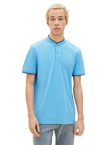 TOM TAILOR Denim Męska koszulka polo 1035846, 18395-Rainy Sky Blue, rozmiar XS, 18395 - Rainy Sky Blue, XS