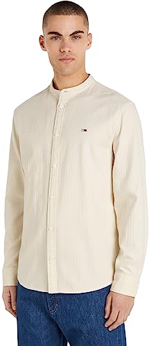 Tommy Jeans Męska koszula flanelowa TJM CLSC Mao, Starożytna biel, XL