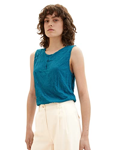 TOM TAILOR Damski top z wycięciem, 31668 - petrol green, L