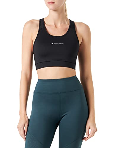 Champion Damskie sportowe biustonosze C-tech szybkoschnące, metaliczne, małe, z logo, średnie (2 sztuki), Truskawkowa róża, L