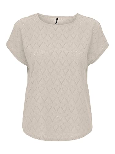 Bestseller A/S Damskie ONLDALIA S/S JRS Top, Pumice Stone, M, Kamie? Pumeksowy, M