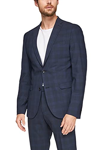 s.Oliver BLACK LABEL 160.11.899.15.153.2103574 Marynarka męska, Ciemnoniebieski Glencheck, 54