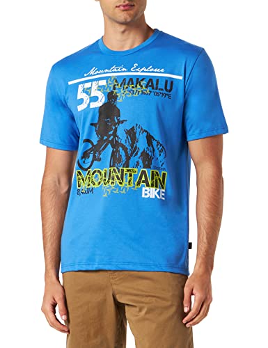 Trigema T-shirt męski, niebieski, XL