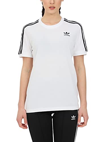 adidas Damska koszulka z 3 paskami w paski, biała, 34, biały, 30