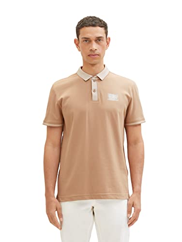 TOM TAILOR Męska koszulka polo, 24048 Desert Fawn, XL, 24048 - Desert Fawn, XL