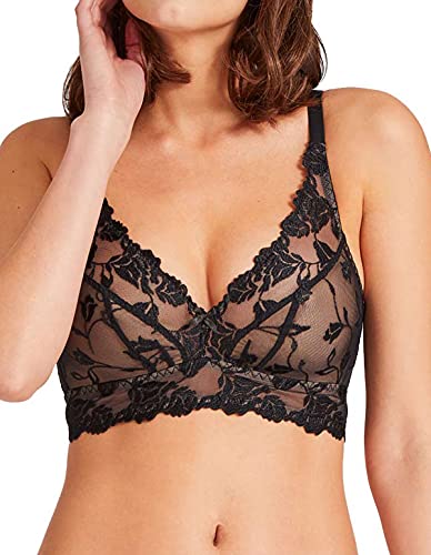 Aubade Damski biustonosz Softessence wyściełany trójkątny Bralette Plunge, czarny (czarny), XS-S
