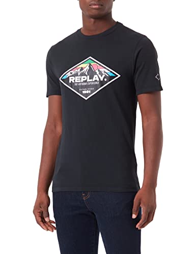 Replay Męski T-shirt M6299, czarny, S