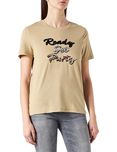ONLY Onlkita Life Reg S/S Disco Top Box JRS T-Shirt damski, Trench Coat/Print:party, M