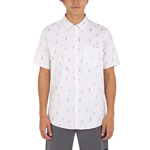 Hurley Męski T-Shirt O&o Stretch Print Ss, barely kość, S