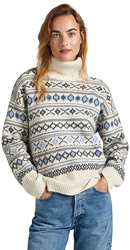 Pepe Jeans Damski sweter z golfem Elsa, Wielobarwny (Multi), L