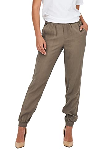 ONLY Damskie spodnie Onlkelda-Emery Mw Pull-up Pants PNT Noos, Walnut, 34W / 34L