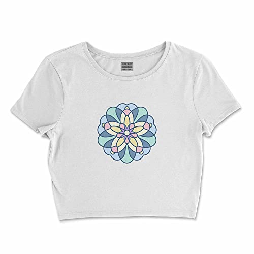 Bona Basics, Damski T-shirt basic, z nadrukiem cyfrowym, 100 bawełny, biały, swobodny, damski top, rozmiar: XL, biały, XL