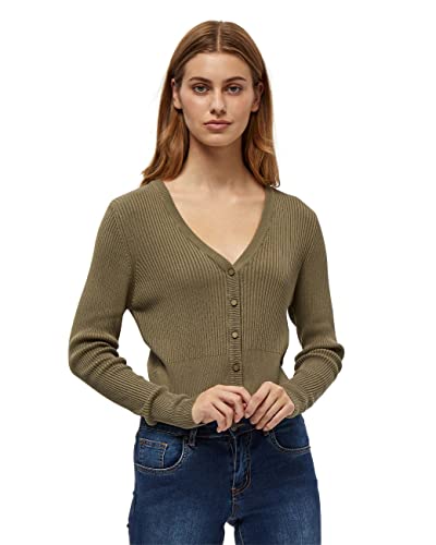 Desires Damski sweter z dzianiny Geisha Rib, Zielony syrenki, XS