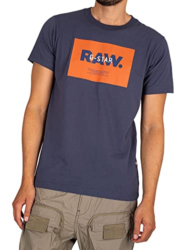 G-STAR RAW T-shirt męski Raw. Hd R T, Niebieski (Fantem Blue 336-863), XS
