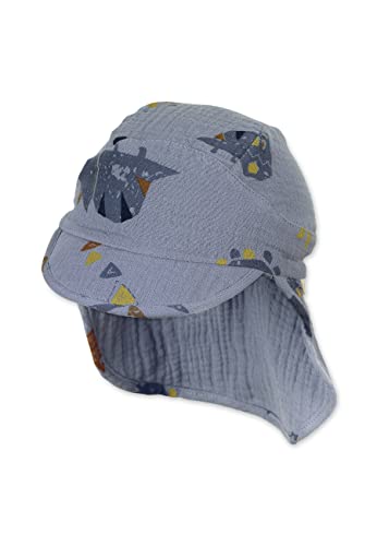 Sterntaler Unisex dziecięca czapka z daszkiem kark dinozaur czapka dziecięca, jasnoniebieska, normalna, jasnoniebieski, 47