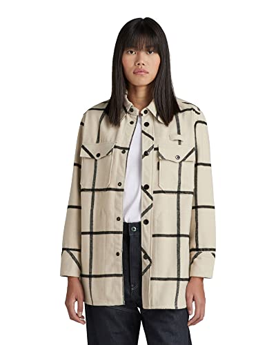 G-STAR RAW Damska koszulka BF Overshirt, wielokolorowa (Brown Rice Louis Check C840-D419), S