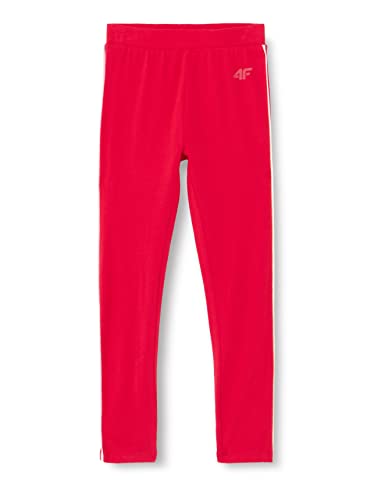 4F Dziewczęce dziewczęce legginsy Jleg004 Tights, czerwone, 134 cm, czerwony, 134 cm