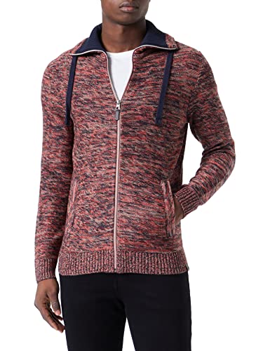 TOM TAILOR Męskie Kardigan 1034638, 30990 - Molten Lava Red Mouline, 3XL