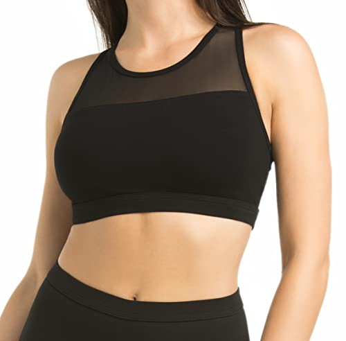 Teyli top sportowy damski z wiskozy, czarny, S