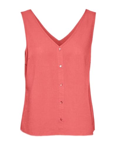 VERO MODA Koszulka damska VMMYMILO SL V-Neck Shirt WVN GA Top, Ge Peach, L, ge peach, L