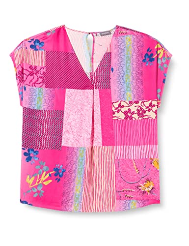 Samoon Damska 260029-21062 bluzka, Light Magenta we wzory, 48, Jasna magenta we wzory