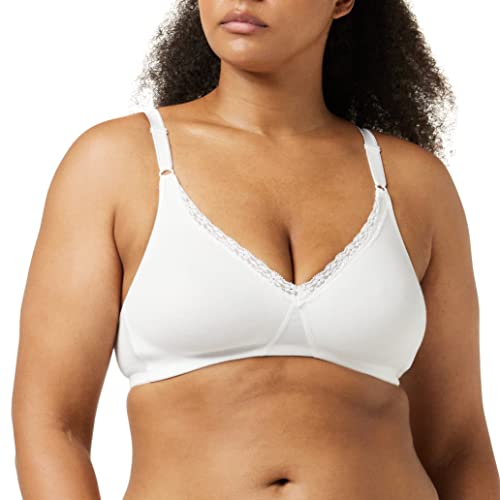 Nur Die Damski biustonosz koronkowy z bawełny, biały, 95B