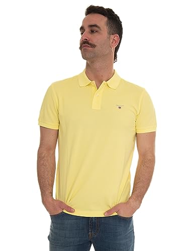 GANT Oryginalna męska koszulka polo Pique SS Rugger, Clear Yellow, Standard, przezroczysty żółty, XL