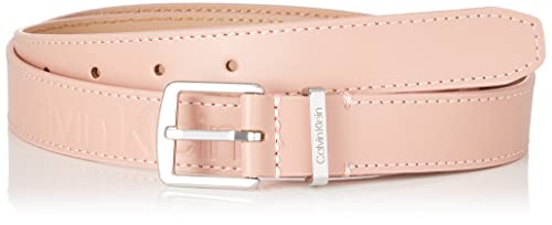 Calvin Klein Damski pasek Ck Must Metal Loop Belt Emb 2,5 cm skórzany pasek, Café Au Lait, 100