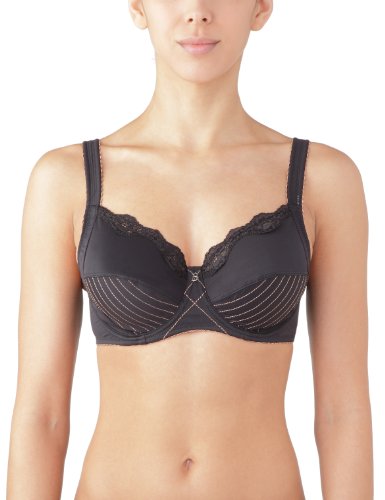 Bestform Damski biustonosz z fiszbinami, uniwersalny - czarny - 105CC (rozmiar producenta: 105C)