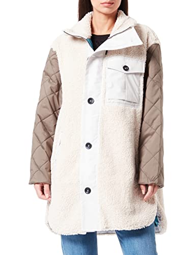 G-STAR RAW Damska kurtka Teddy Mix, Beżowy/Khaki (Ecru C454-159), S