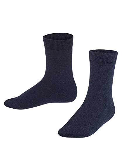 FALKE Uniseks - dzieci Skarpety Family K SO Zrównoważona Bawełna jednokolorowe 1 Para, Niebieski (Navy Blue Melange 6490), 31-34 (7-9 lata)
