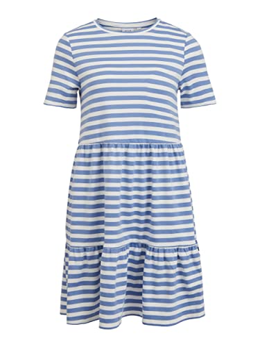 Vila Women's VITINNY 2/4 rękaw Elita Dress/L SU minisukienka, English Manor/Stripes: White, M