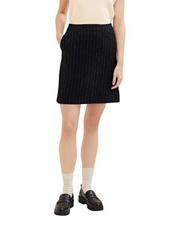 TOM TAILOR Damski spódnica w paski 1034016, 30718 - Black Irregular Pin Stripe, 36