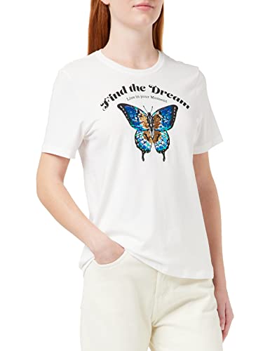 ONLY ONLKITA REG S/S Butterfly Top Box JRS T-Shirt, Bright White/Print: Dream, M (4 sztuki)