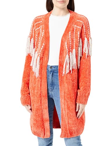 NALLY Damski kardigan szenilowy 19025229-NA02, pomarańczowy, XL/XXL, pomarańczowy, XL-XXL