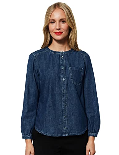 Street One Damska bluzka dżinsowa, Raw Dark Blue Wash, 34