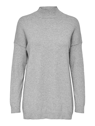 ONLY Damski sweter ONLLESLY L/S HIGH Neck KNT NOOS Pulower, Light Grey Melange, XXS