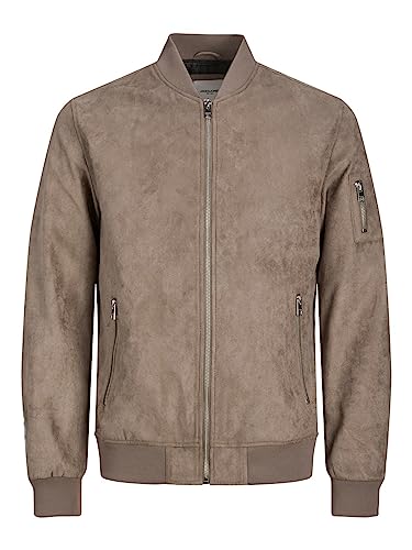 JACK & JONES Męska kurtka JJEROCKY Faux Suede Bomberka, Falcon, XXL, Falcon