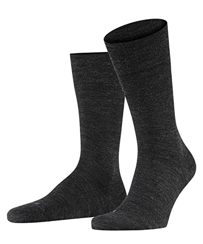 FALKE Mężczyźni Skarpety Sensitive Berlin M SO Bawełna Trwała Wełna Dziewicza bezuciskowe 1 Para, Szary (Anthracite Melange 3080), 47-50