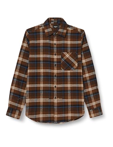 Replay Koszula męska regular fit, 040 Brown/Blue/Lt Blue/Nat.White, XL